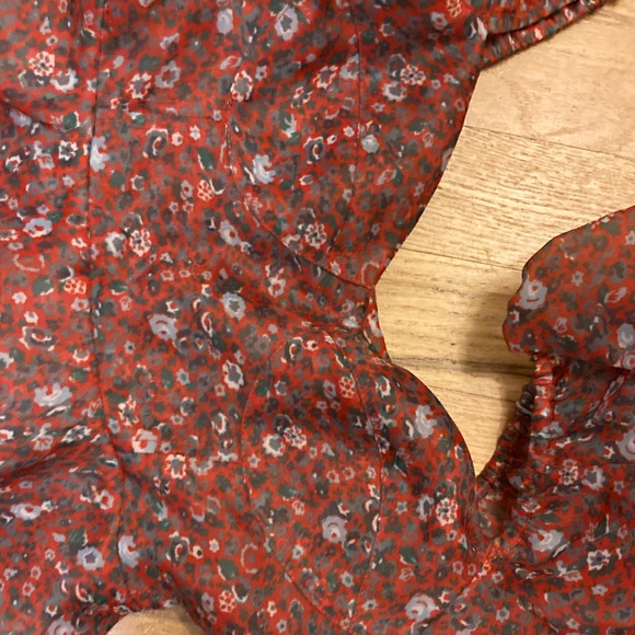 Selkie Red Floral Puff Sleeve Mini Dress - Picture 7 of 10